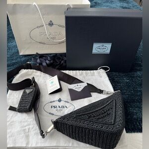 New Release Prada triangle crochet bag NWOT